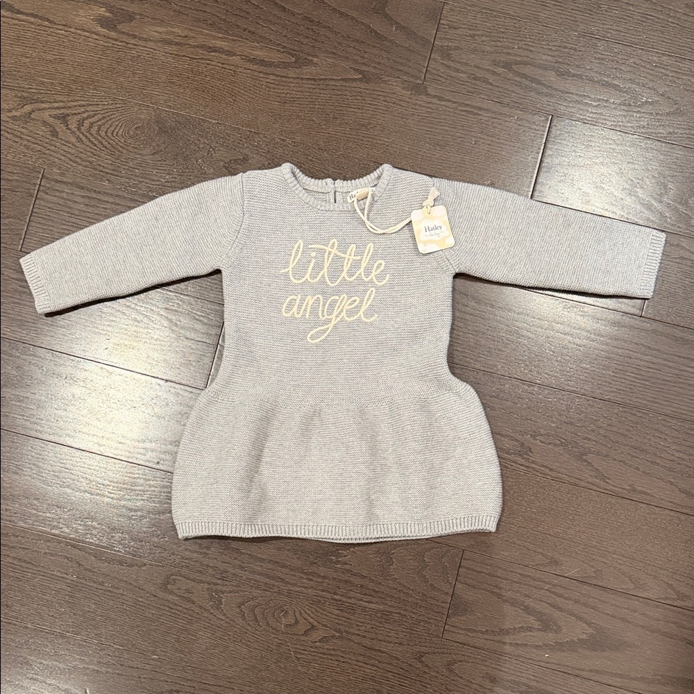 Hatley grey metallic knit sweater dress 12-18M BNWT